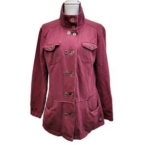 prAna Military Jacket Large Burgundy Cotton